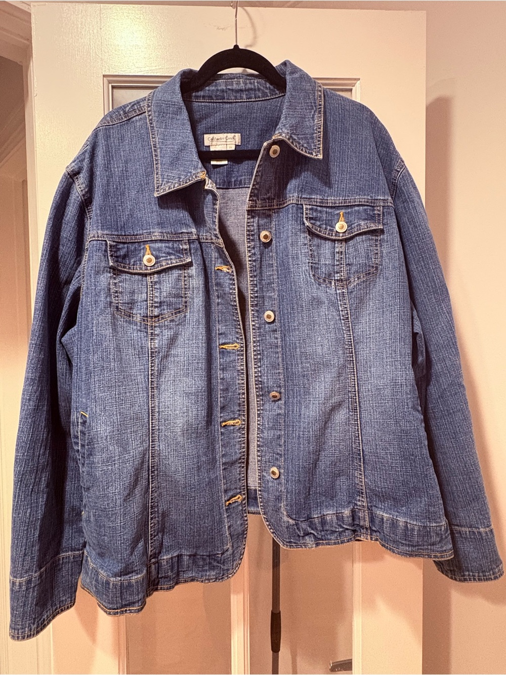 Coldwater Creek Women’s 3X Denim Jacket Blue Stretch Button Front Plus Size